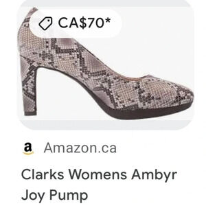 Clarks AMBYR JOY PUMP size 7 . Super comfortable 3” pump heels with animal print